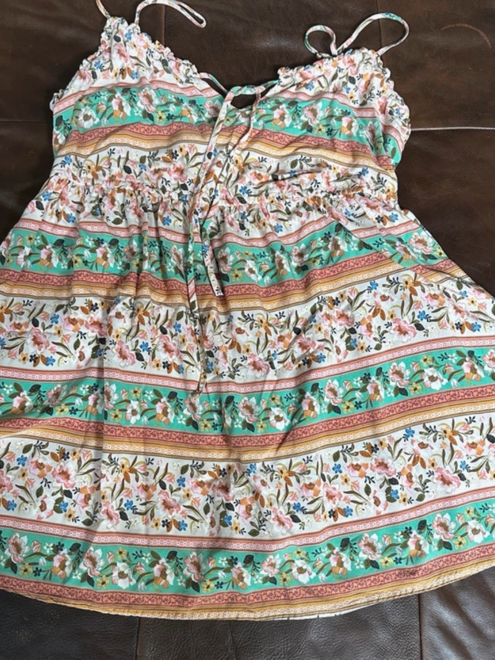 O'Neill Floral Mini Dress in Mint, Pink, White